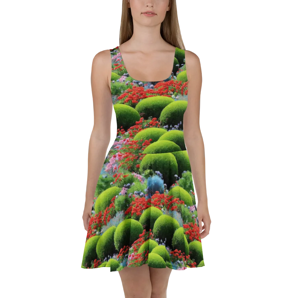 Crimson Moss on Skater Dress — Front