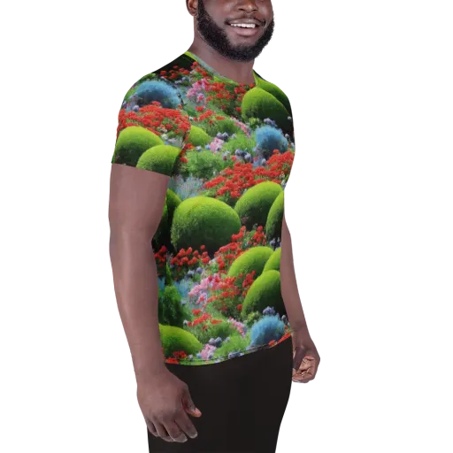 Crimson Moss on a Men's Athletic T-Shirt