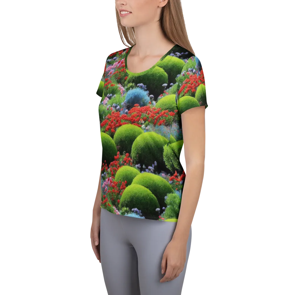 Crimson Moss on Women's Athletic T-Shirt — Left
