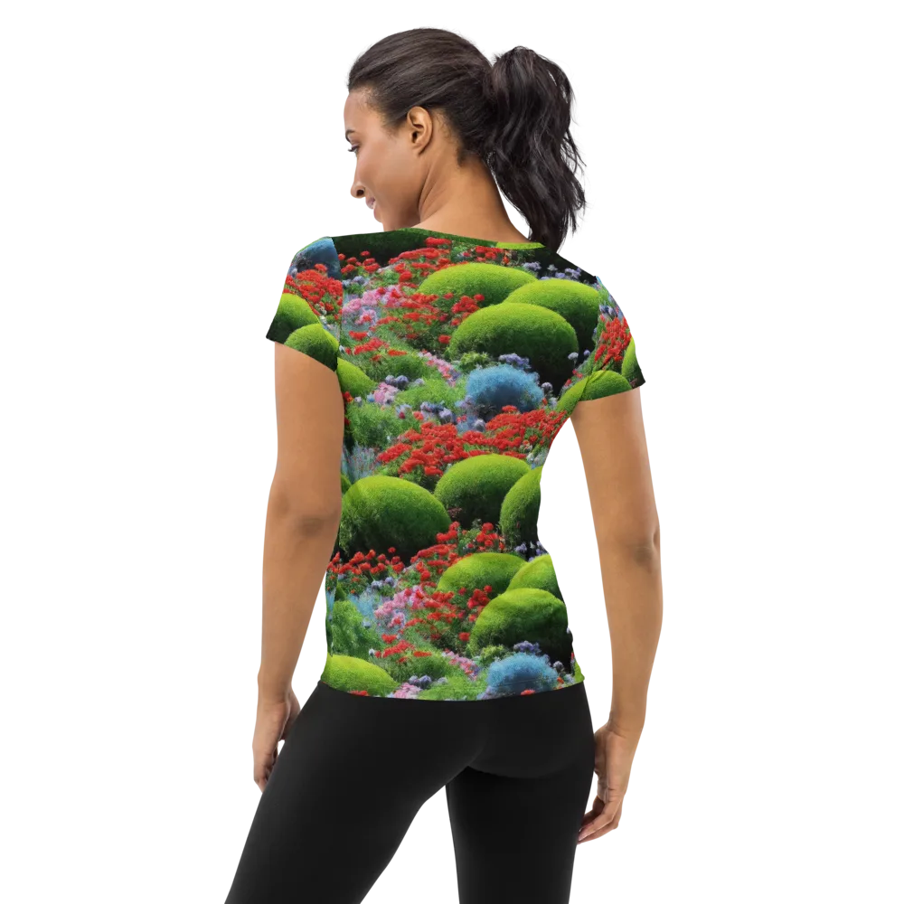 Crimson Moss on Women's Athletic T-Shirt — Back