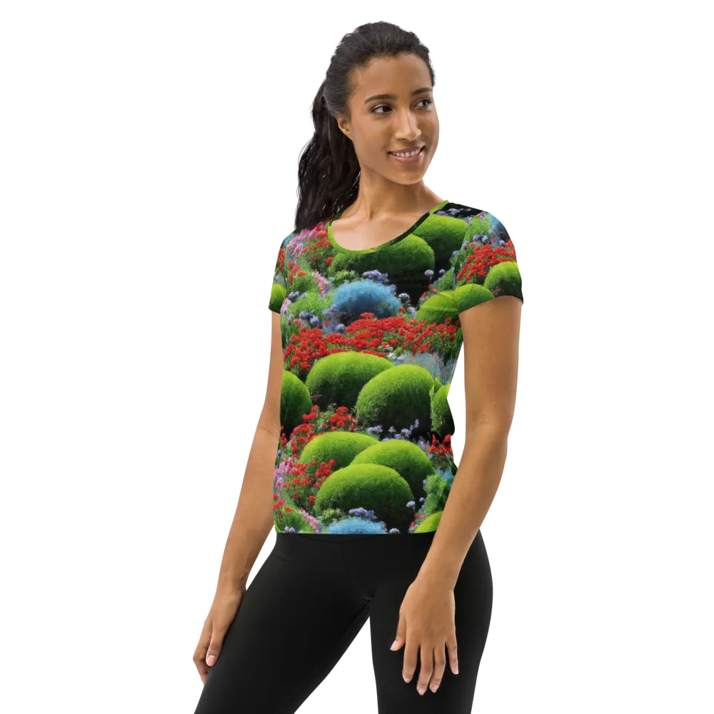 Crimson Moss on Women's Athletic T-Shirt — Left