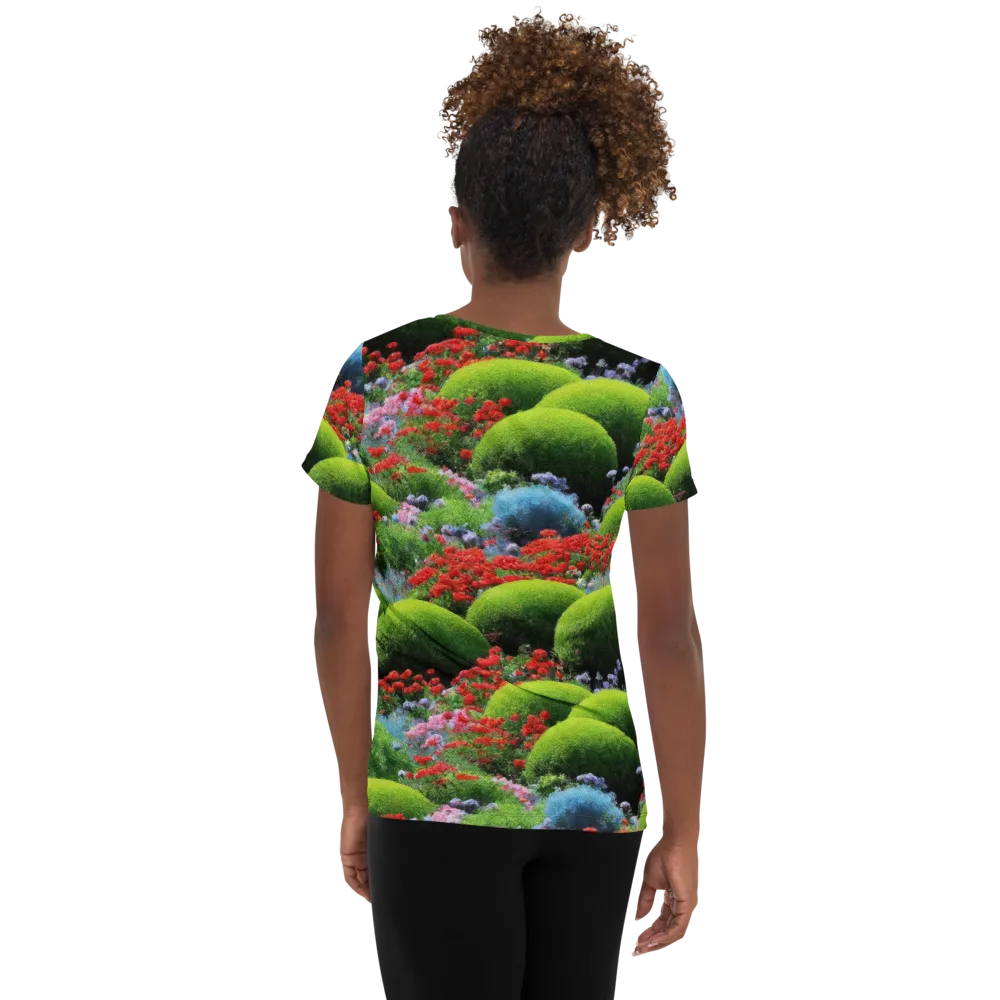 Crimson Moss on Women's Athletic T-Shirt — Back