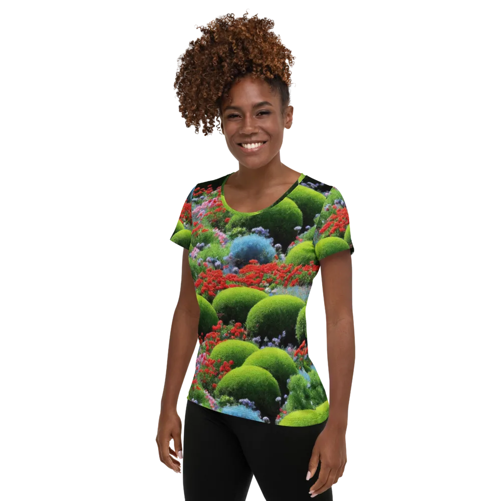 Crimson Moss on Women's Athletic T-Shirt — Left