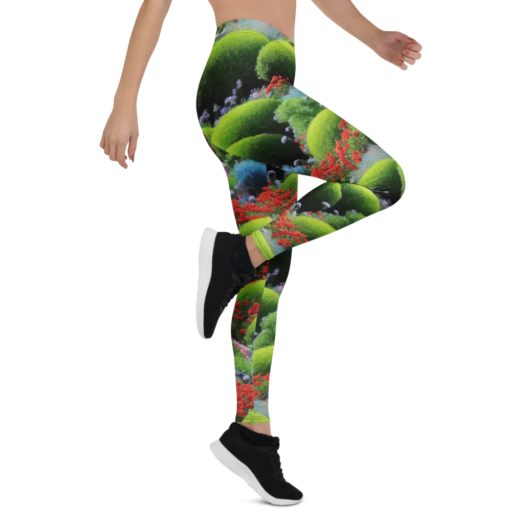 Crimson Moss on Leggings — Right