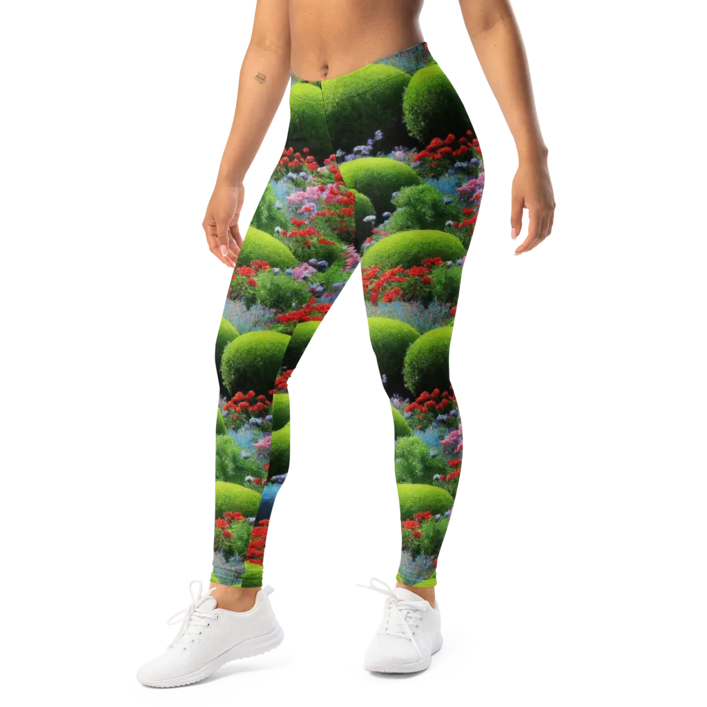 Crimson Moss on Leggings — Left Front