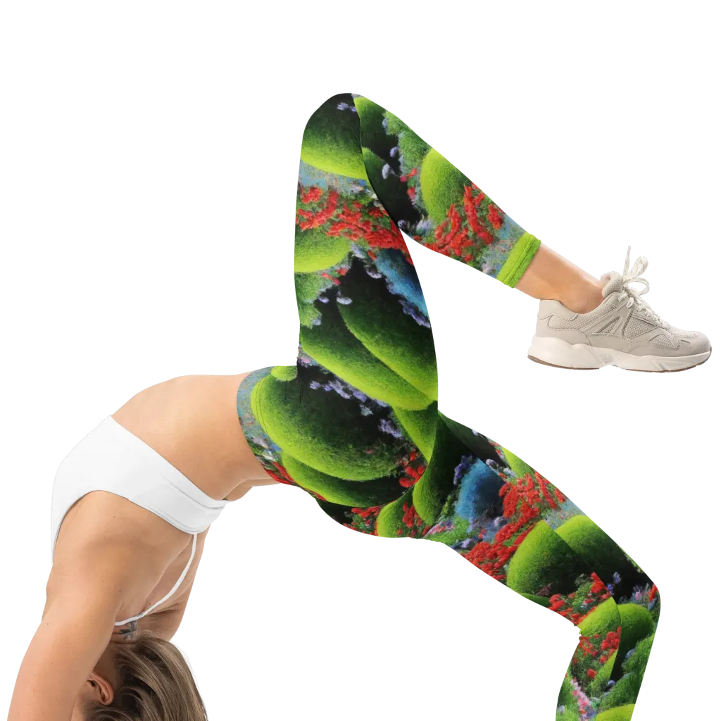 Crimson Moss on Leggings — Right