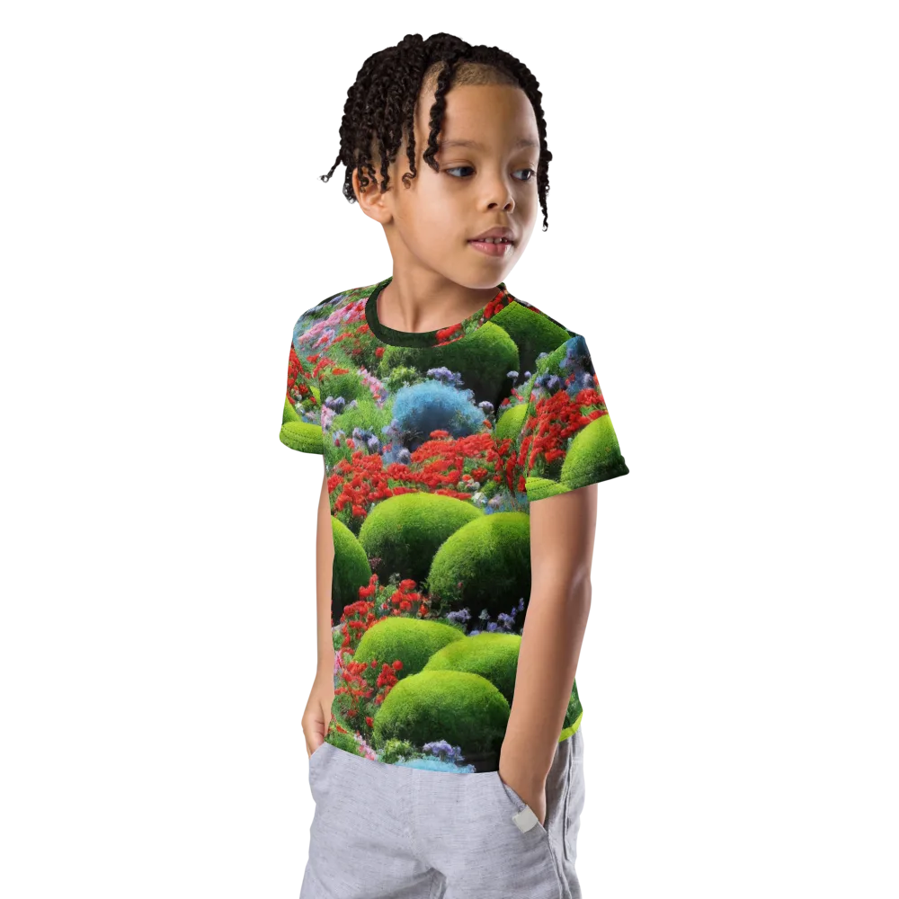 Crimson Moss on Kids Crew Neck T-Shirt — Left Front