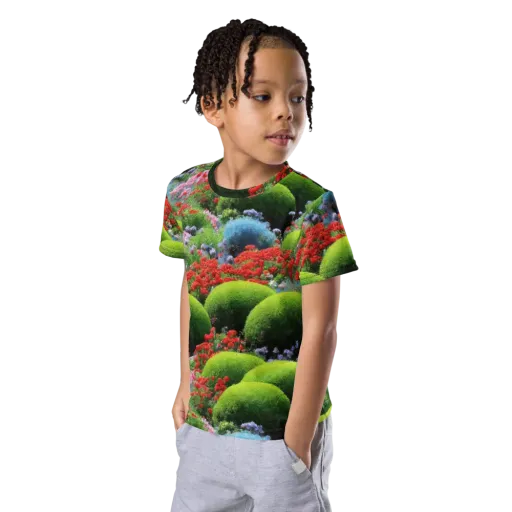 Crimson Moss on a Kids Crew Neck T-Shirt