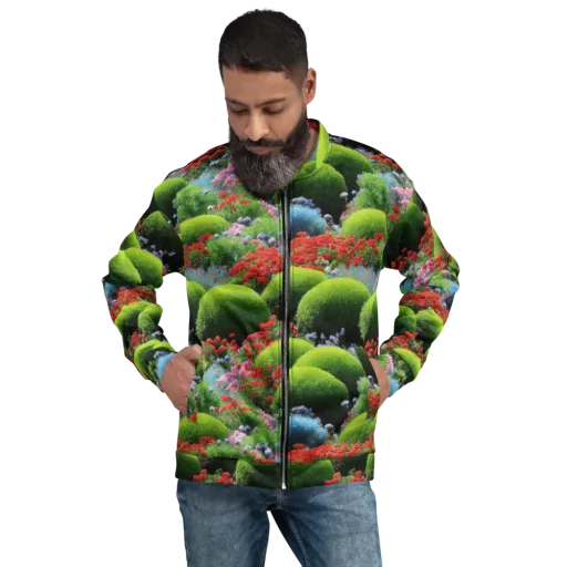 Crimson Moss on a Bomber Jacket