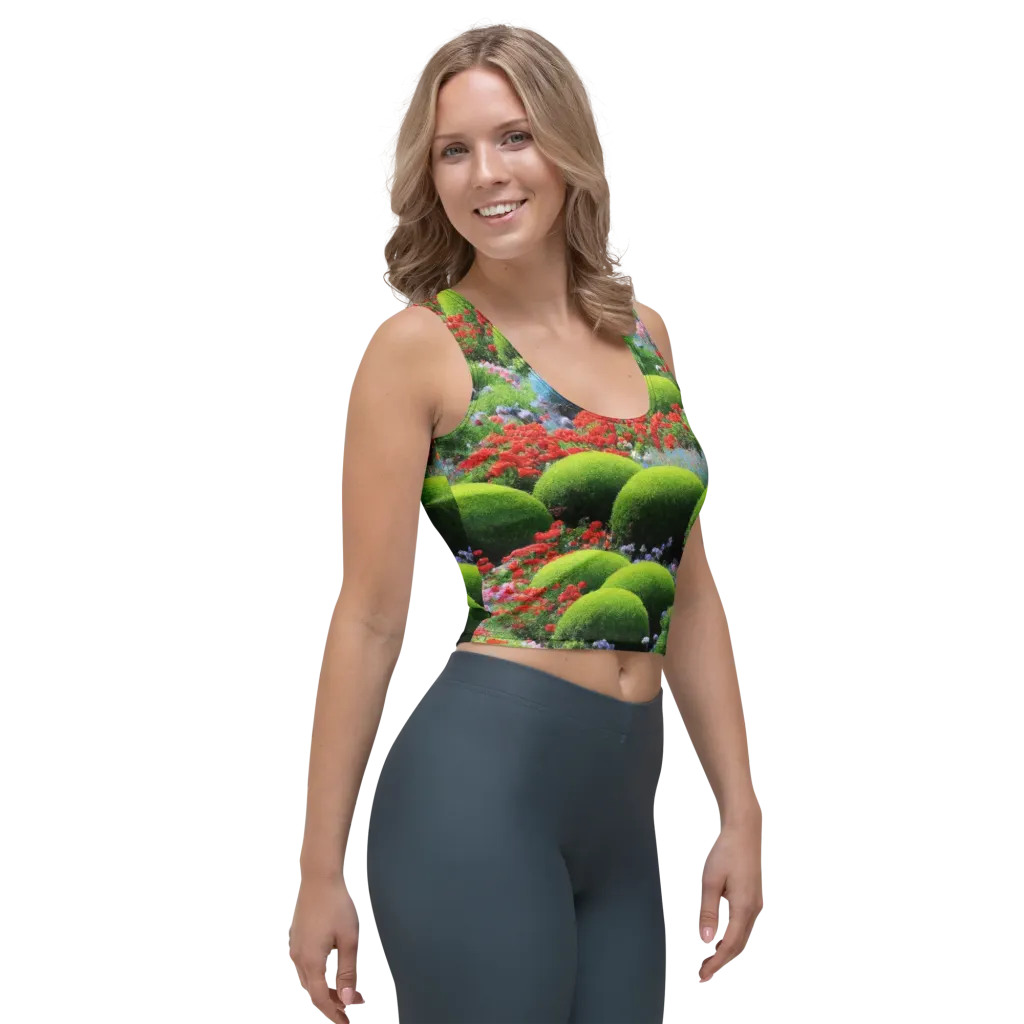 Crimson Moss on Crop Top — Right Front