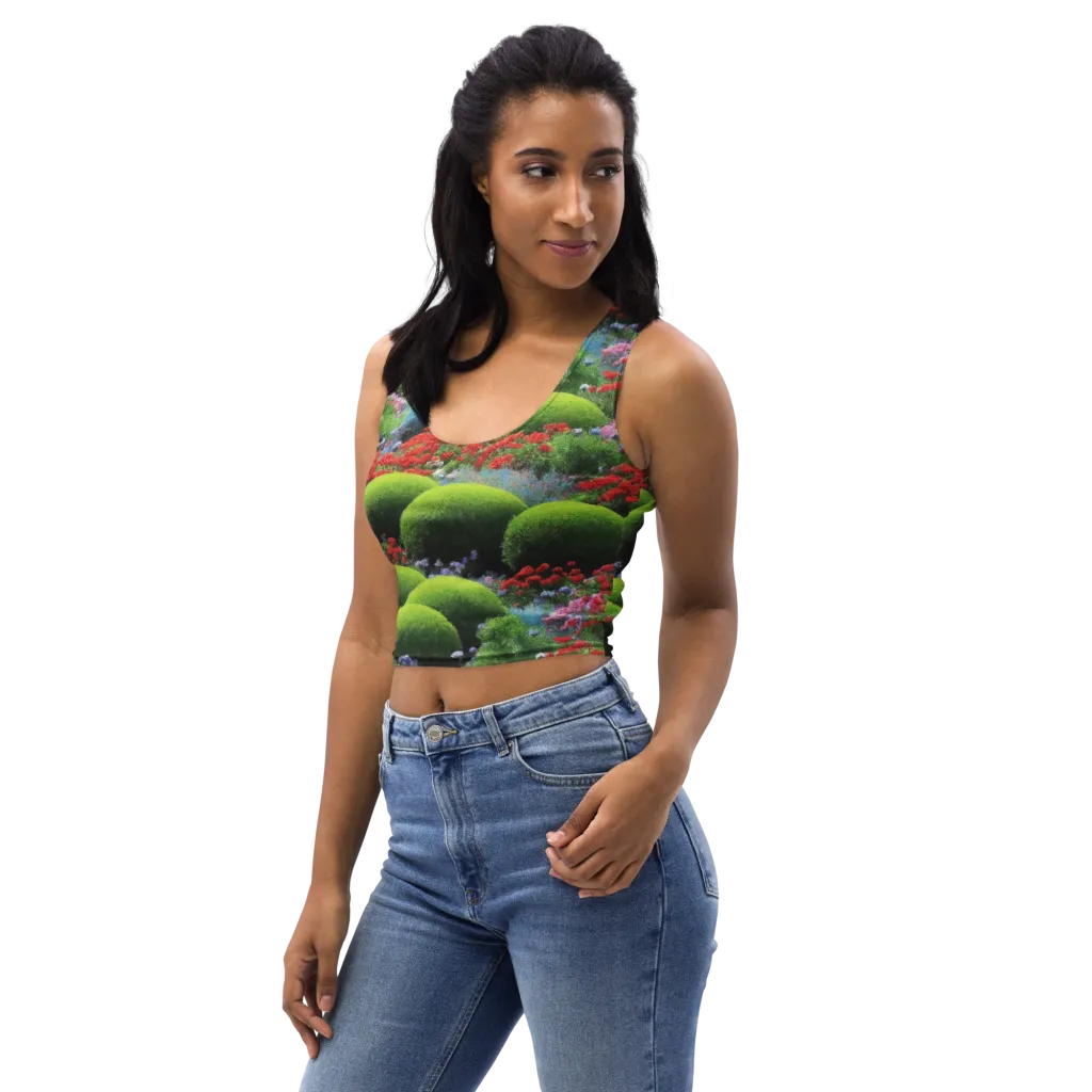 Crimson Moss on Crop Top — Left Front