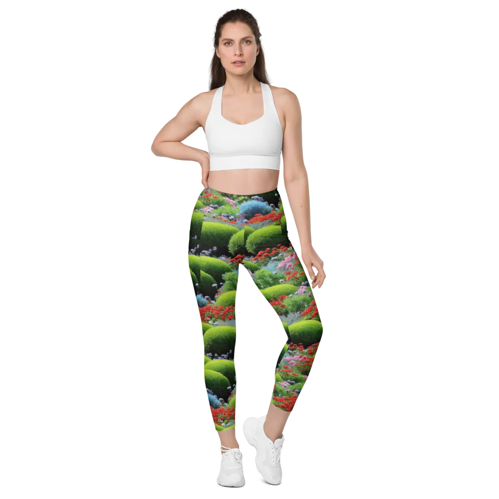 Crimson Moss on Leggings with Pockets — Front