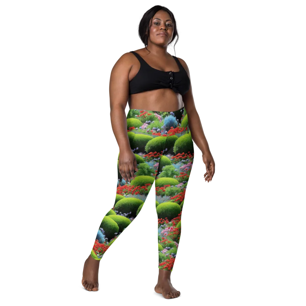 Crimson Moss on Leggings with Pockets — Front