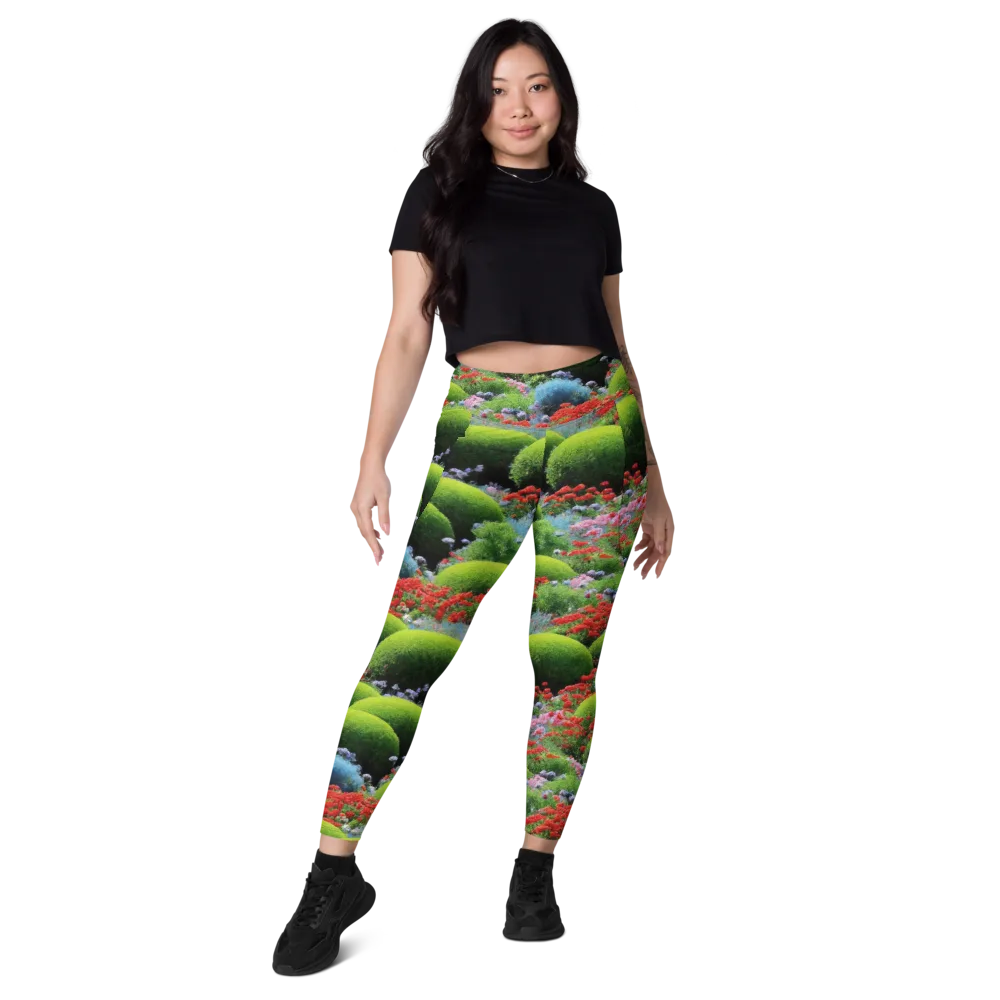Crimson Moss on Leggings with Pockets — Front