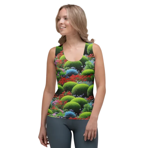 Crimson Moss on a Women's Tank Top