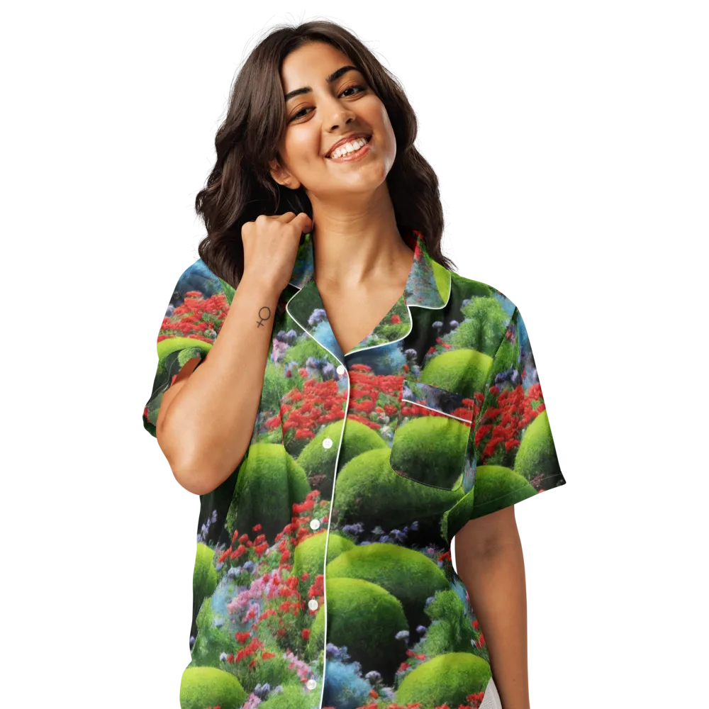 Crimson Moss on Women's Short Sleeve Pajama Top — Front