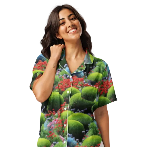 Crimson Moss on a Women's Short Sleeve Pajama Top