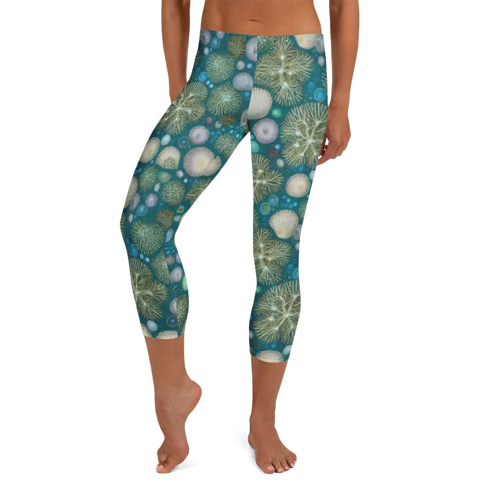 Abyssal Garden on Capri Leggings — Front