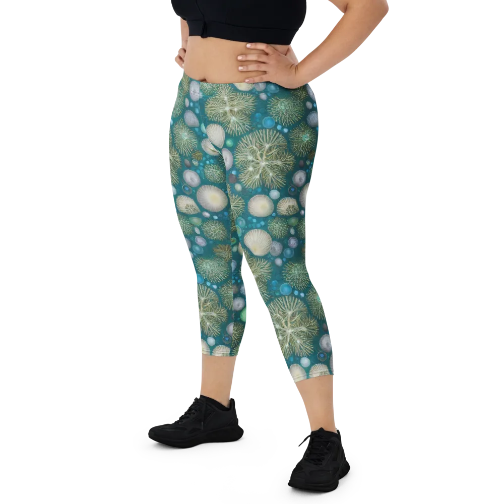 Abyssal Garden on Capri Leggings — Front