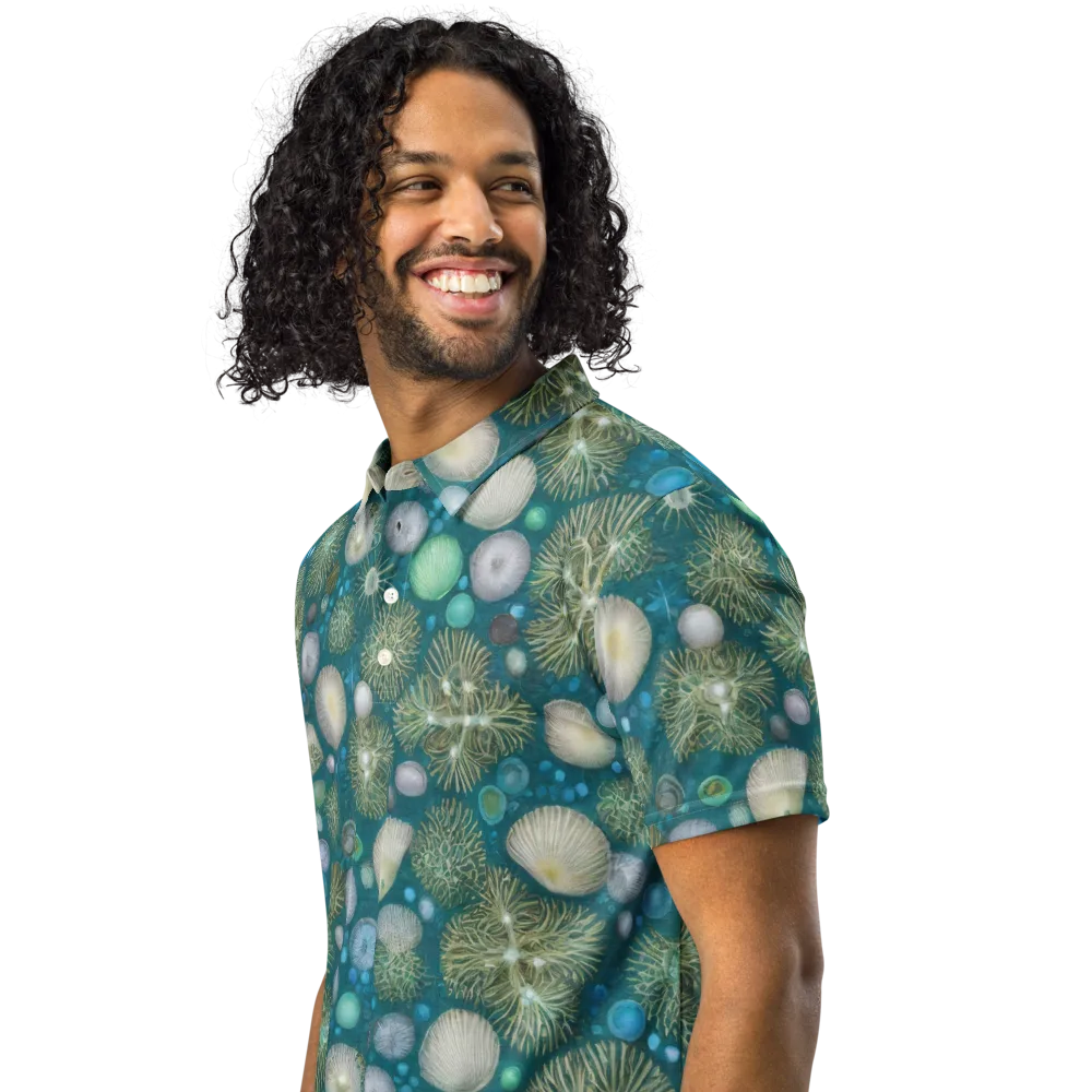 Abyssal Garden on Men's Slim Fit Polo Shirt — Left Front