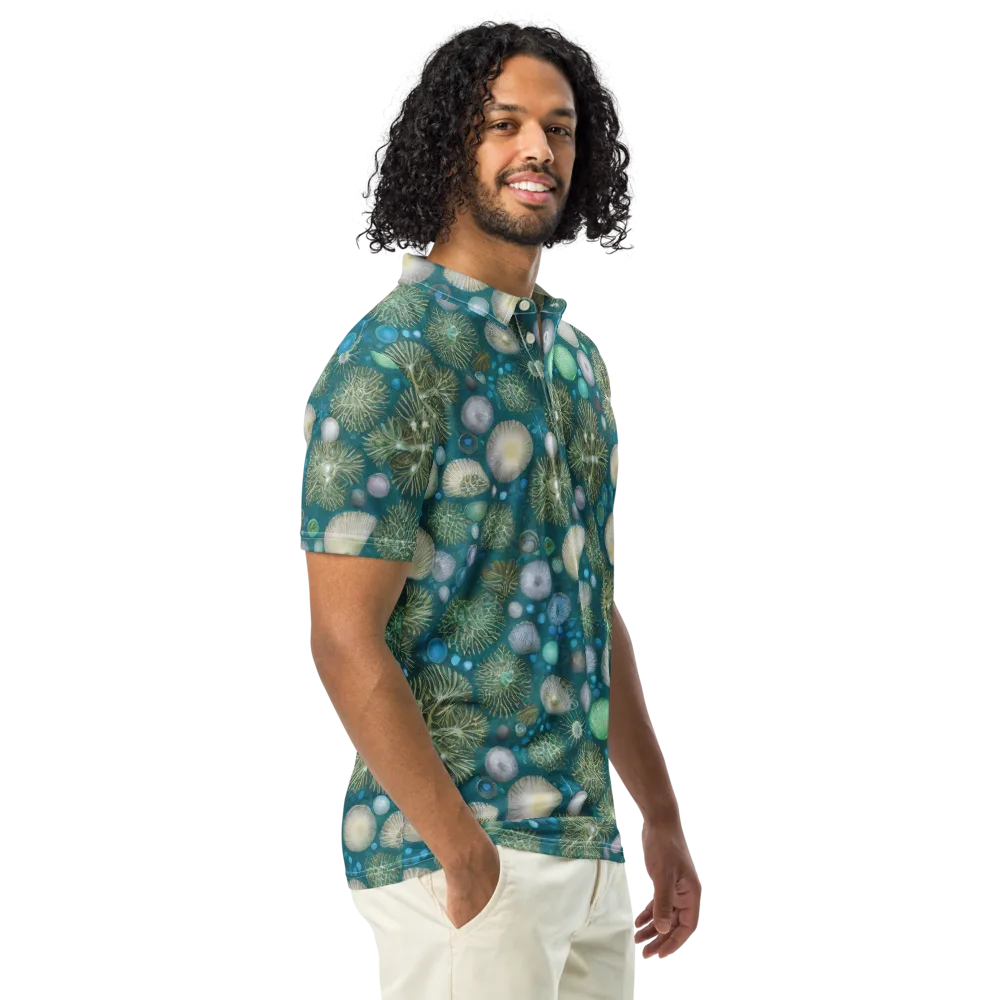 Abyssal Garden on Men's Slim Fit Polo Shirt — Right Front