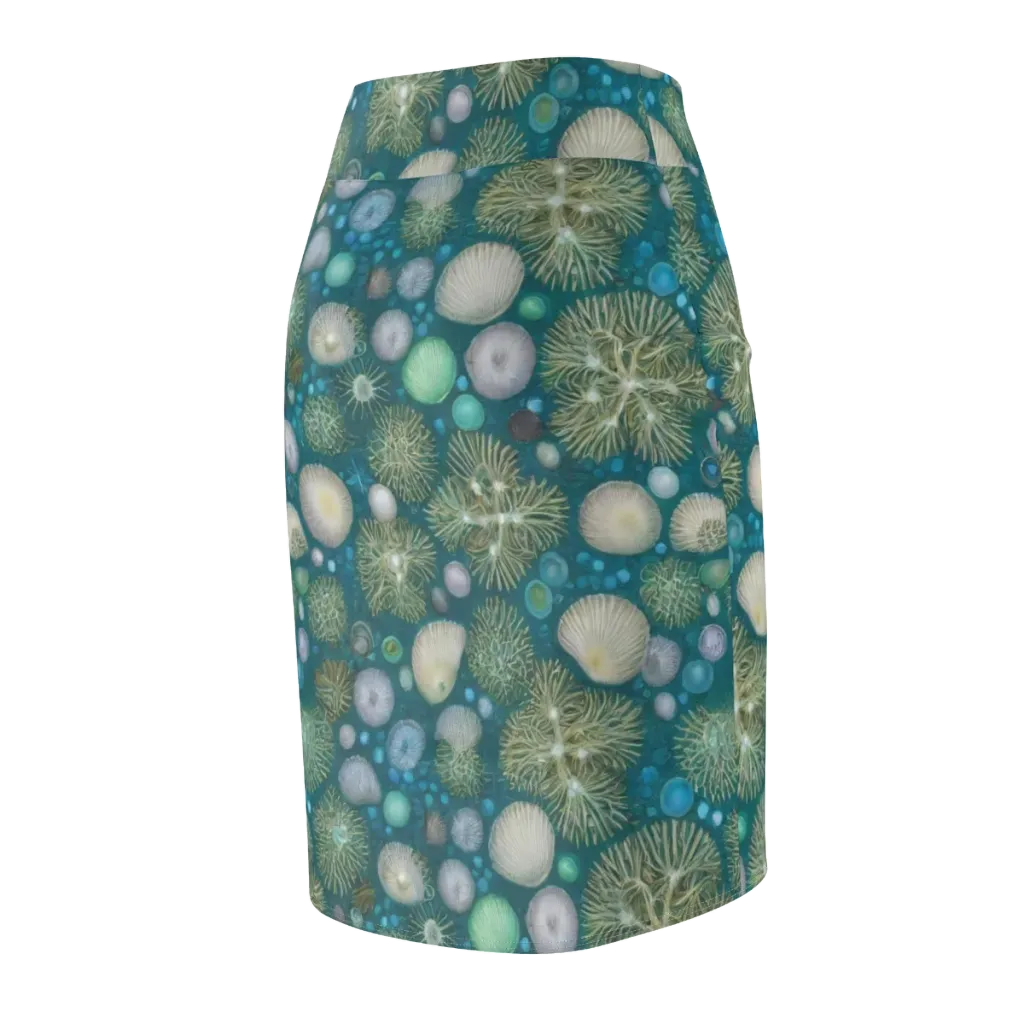Abyssal Garden on Pencil Skirt — Back Side