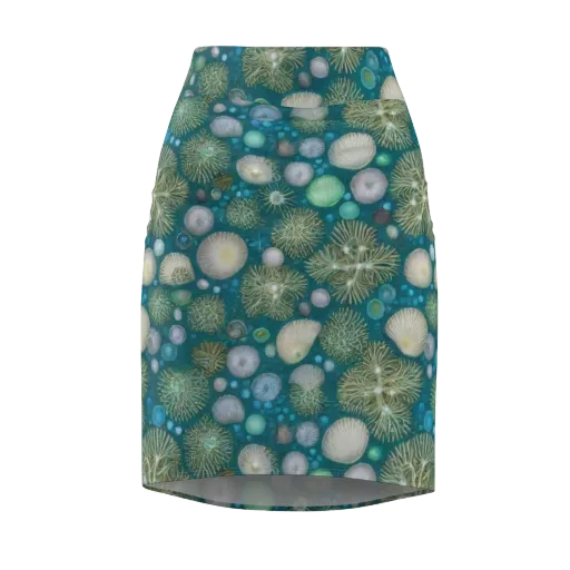 Abyssal Garden on a Pencil Skirt