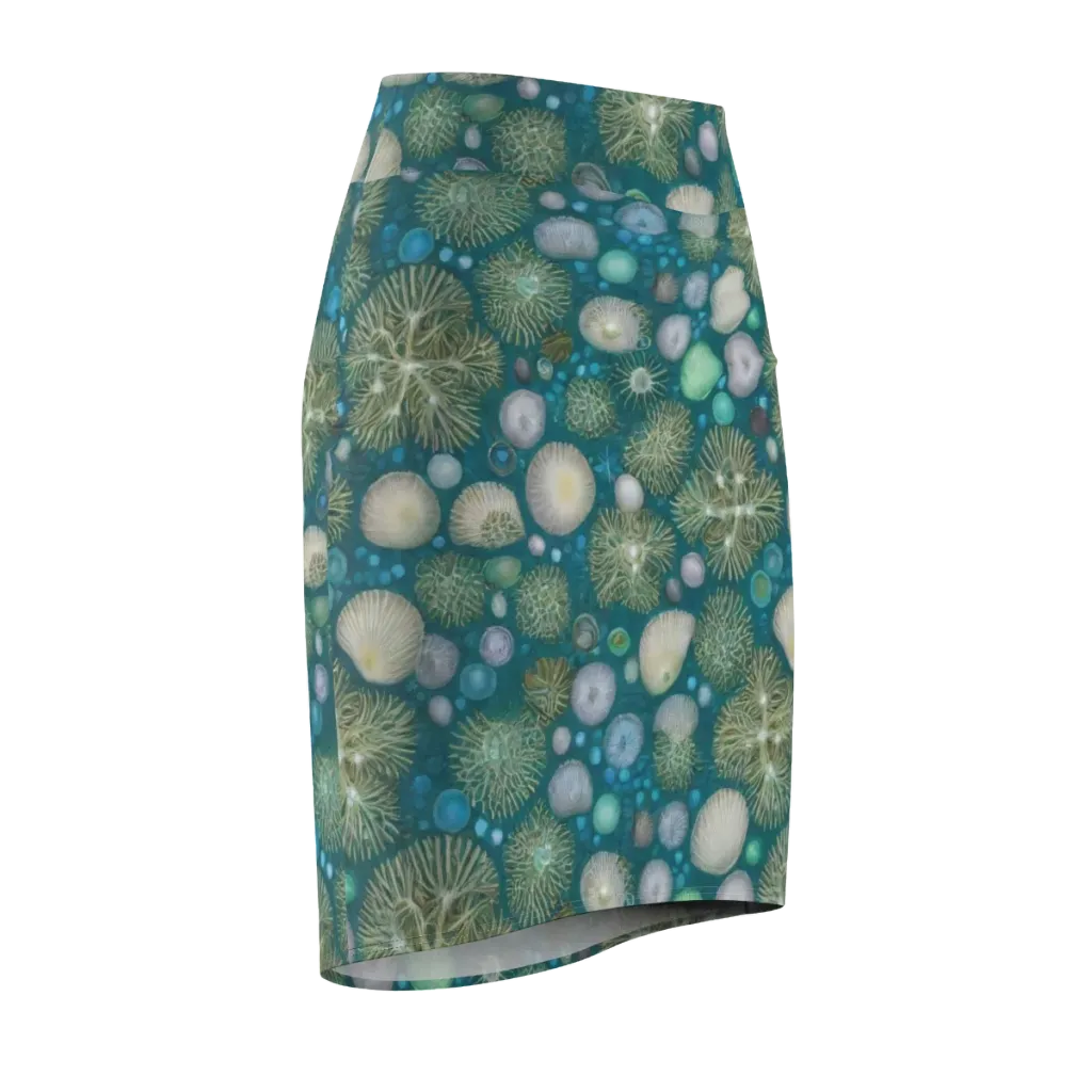Abyssal Garden on Pencil Skirt — Front Side
