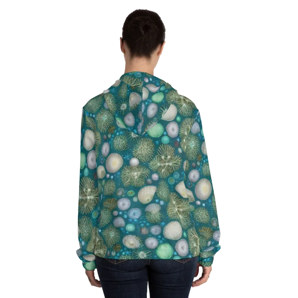 Abyssal Garden on Women's Full-Zip Hoodie — Back On Person