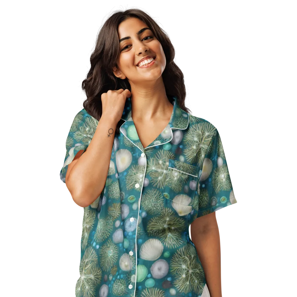 Abyssal Garden on Women's Short Sleeve Pajama Top — Front
