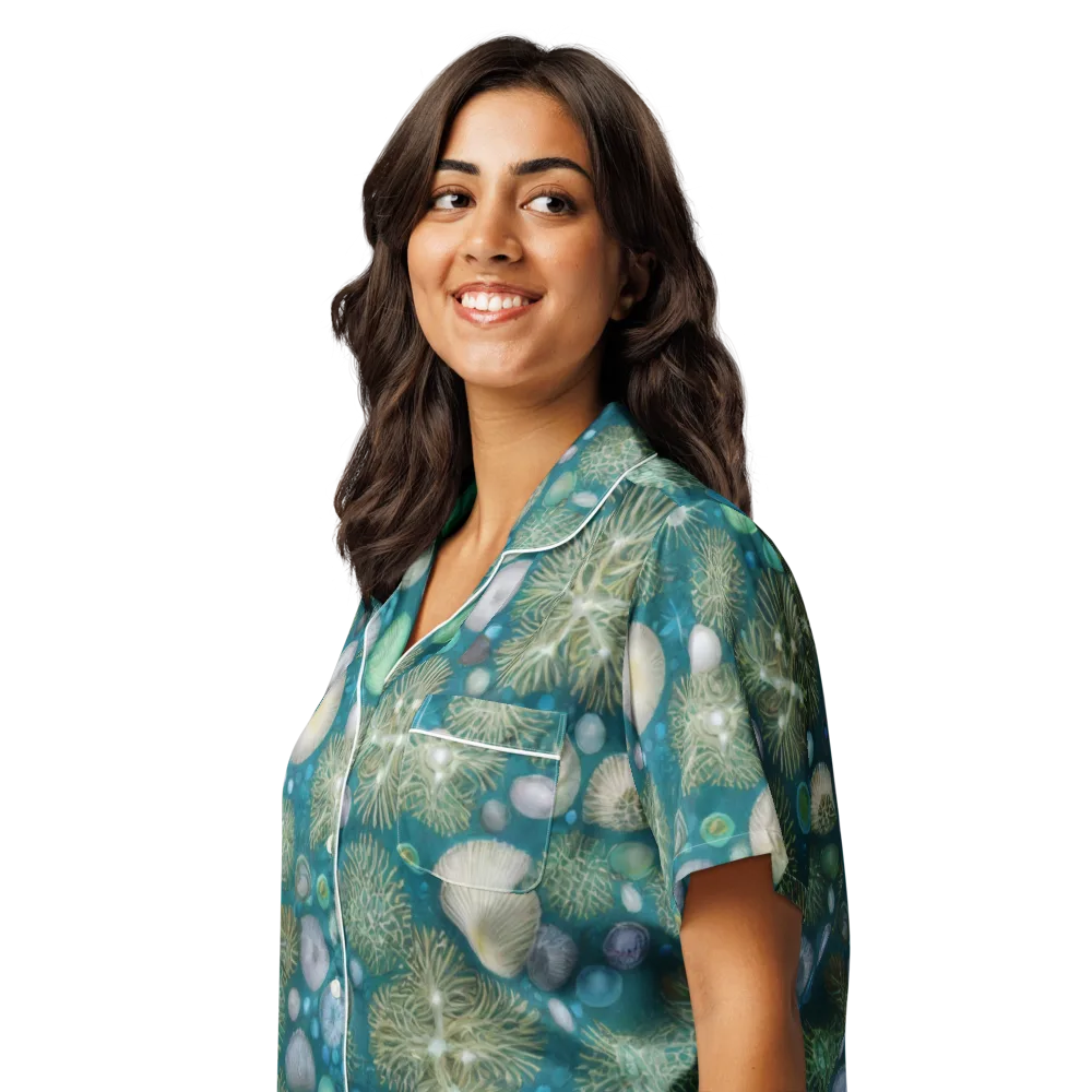 Abyssal Garden on Women's Short Sleeve Pajama Top — Left Front
