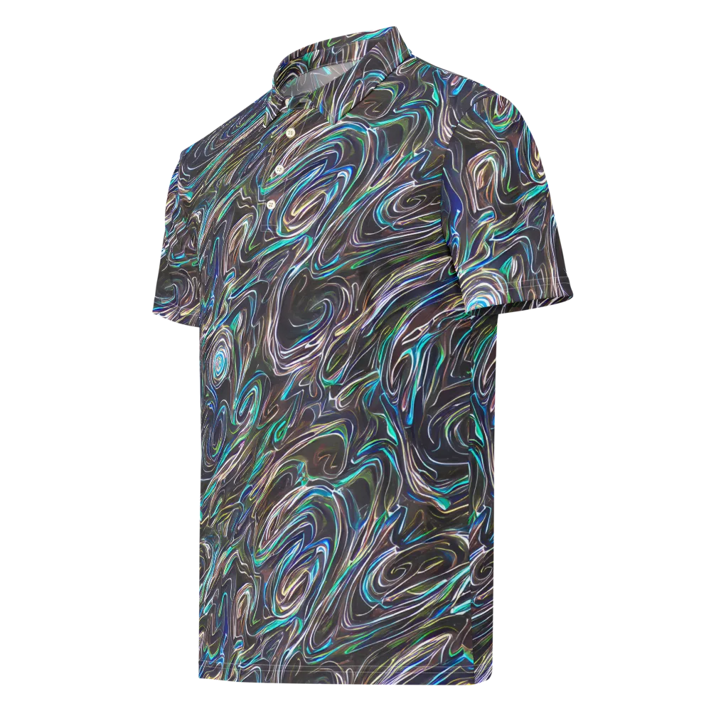 Iridescent Riptide on Men's Slim Fit Polo Shirt — Left Front