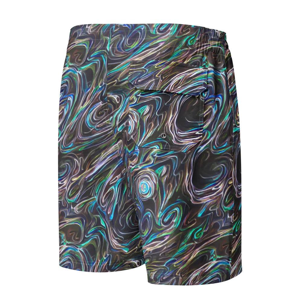 Iridescent Riptide on Men's Board Shorts — Back