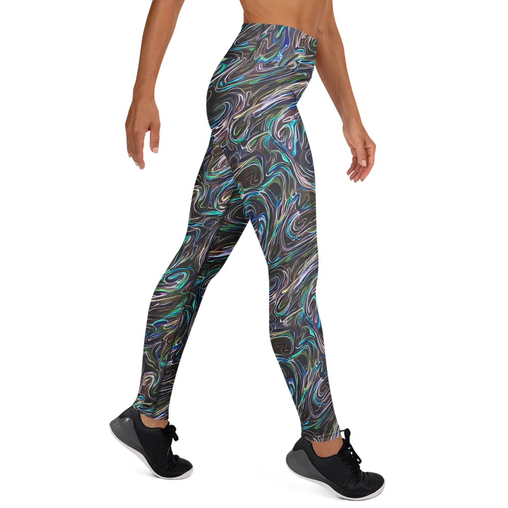 Iridescent Riptide on Yoga Leggings — Right