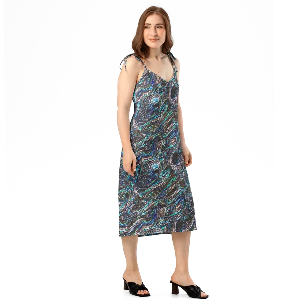 Iridescent Riptide on Slip Dress — Right Front