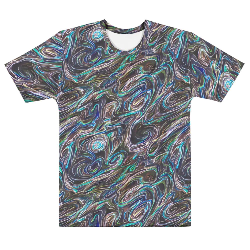 Iridescent Riptide on Men's Cotton Crew Neck T-Shirt — Front