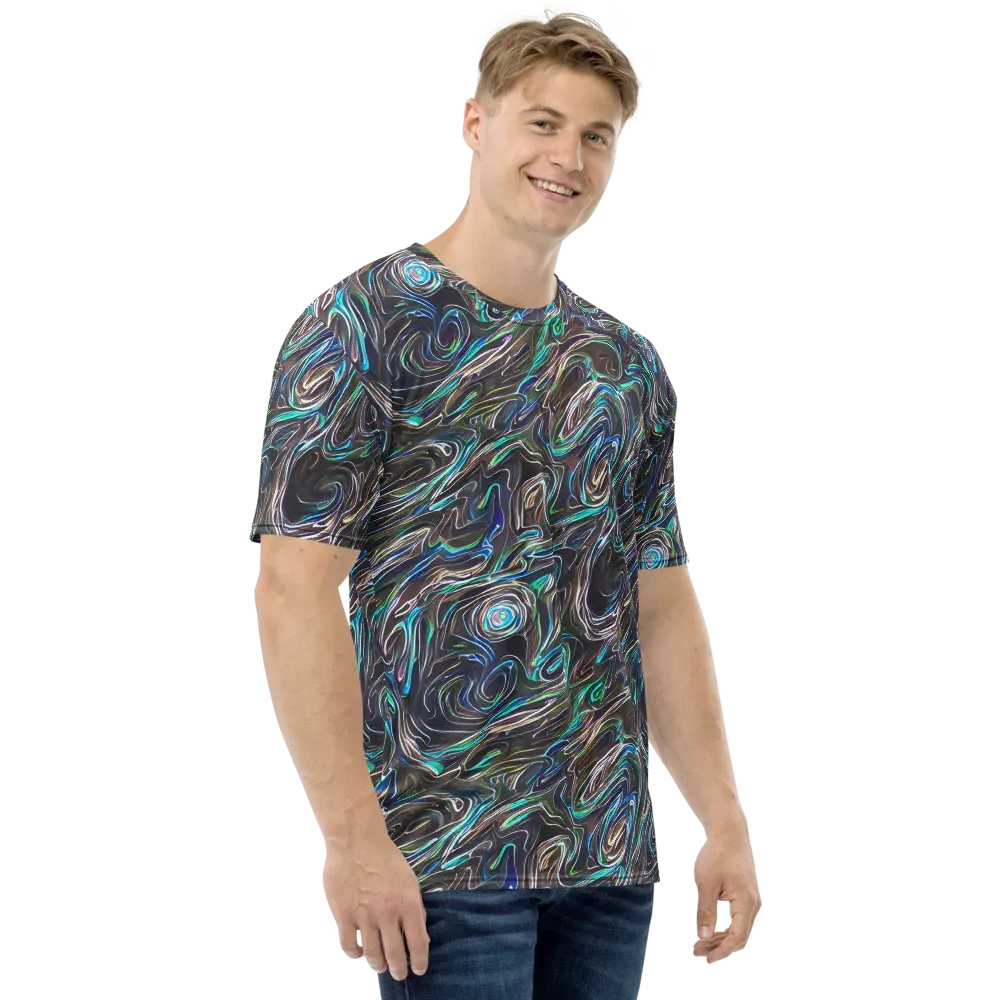 Iridescent Riptide on Men's Crew Neck T-Shirt — Right