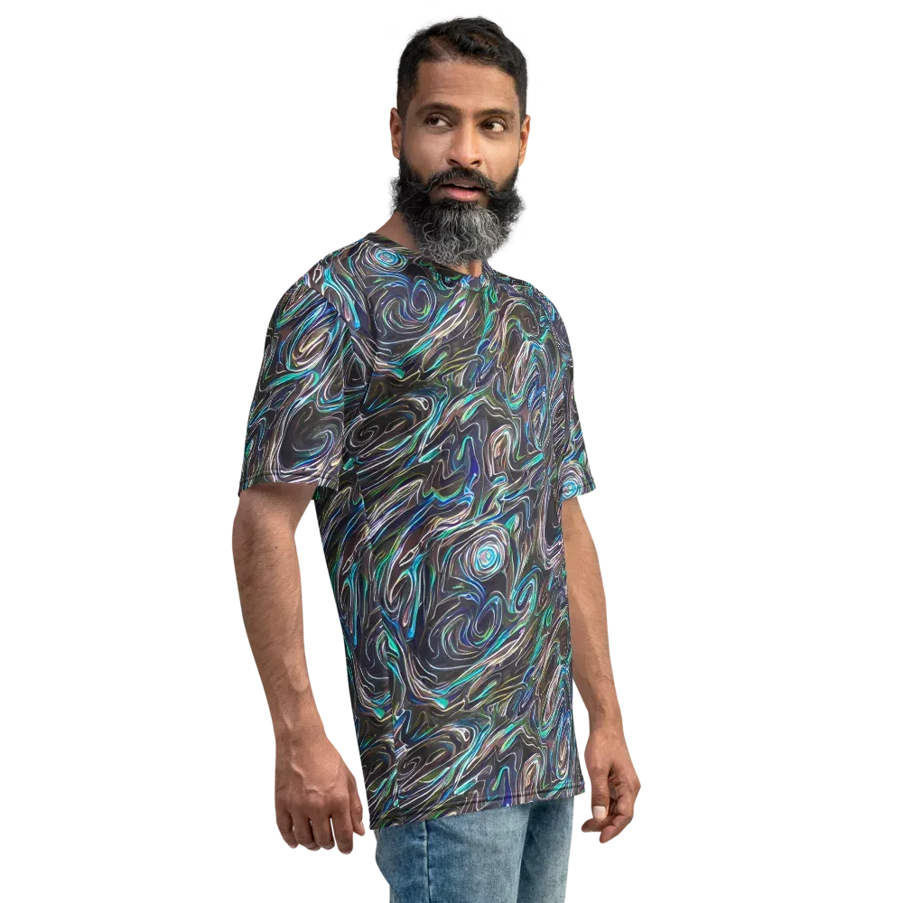 Iridescent Riptide on Men's Crew Neck T-Shirt — Right