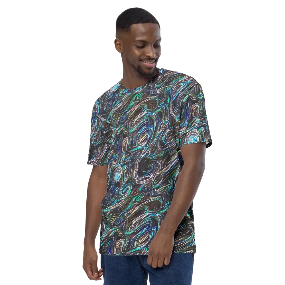 Iridescent Riptide on Men's Crew Neck T-Shirt — Left