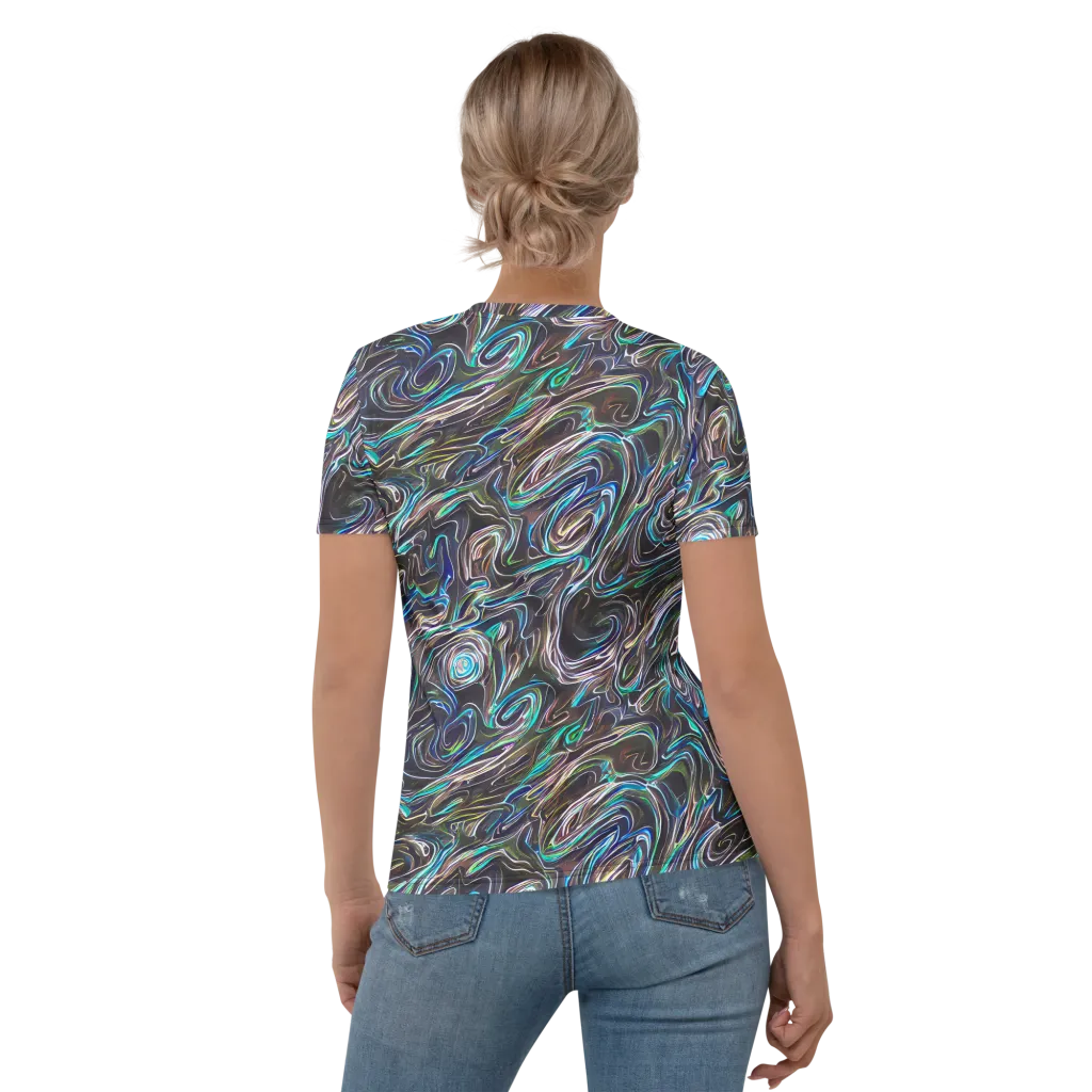 Iridescent Riptide on Women's Crew Neck T-Shirt — Back