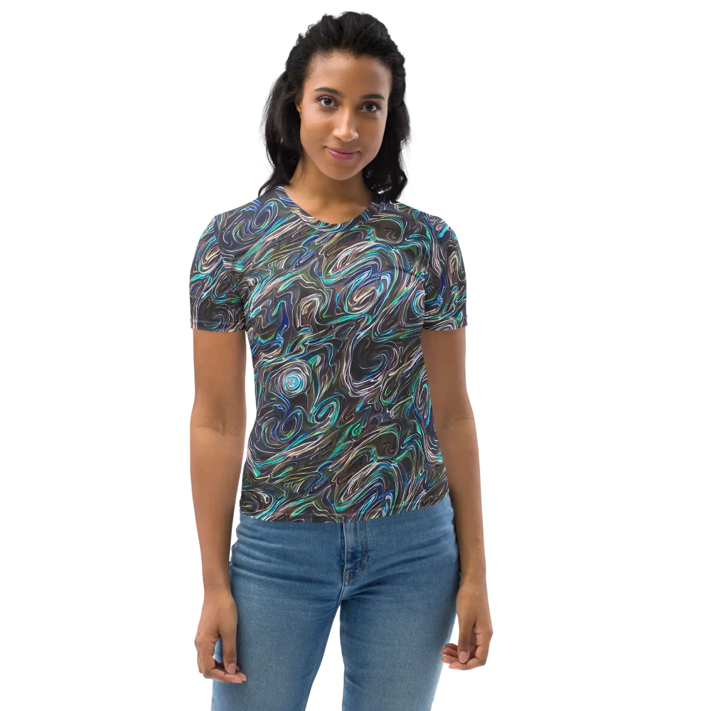 Iridescent Riptide on Women's Crew Neck T-Shirt — Front