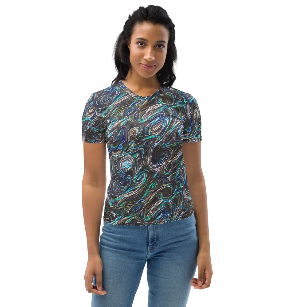 Iridescent Riptide on Women's Crew Neck T-Shirt — Front