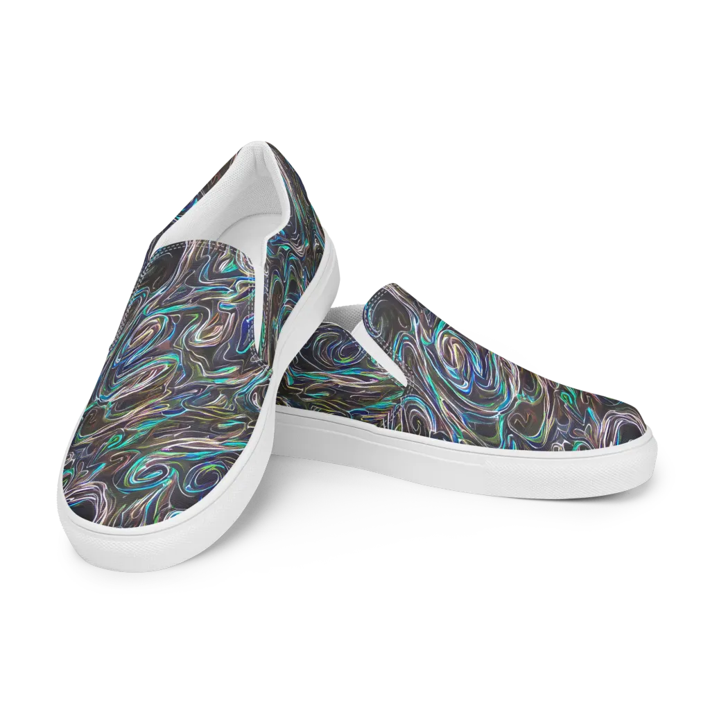 Iridescent Riptide on Men's Slip-On Canvas Shoes — Left Front