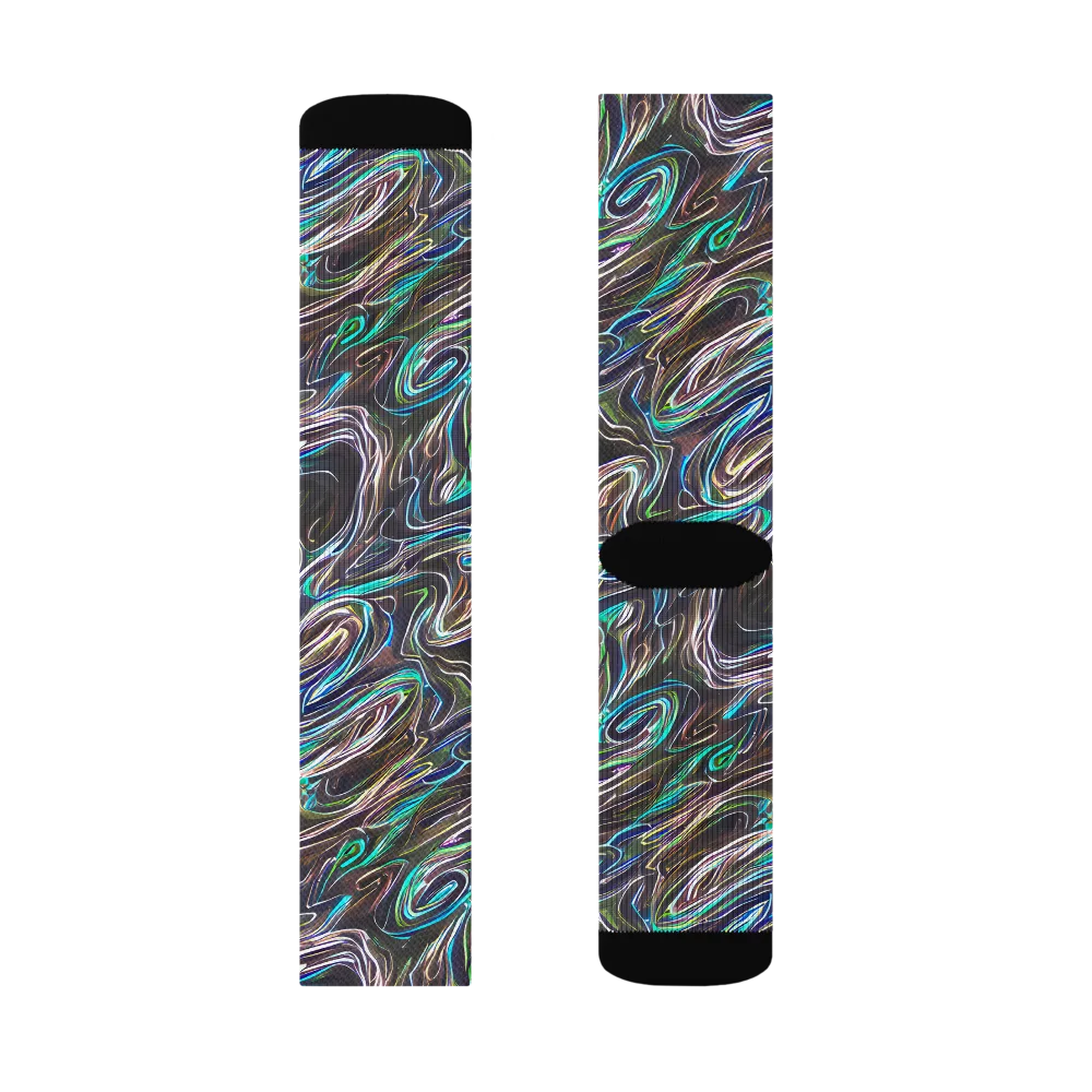 Iridescent Riptide on Socks — Left Sock