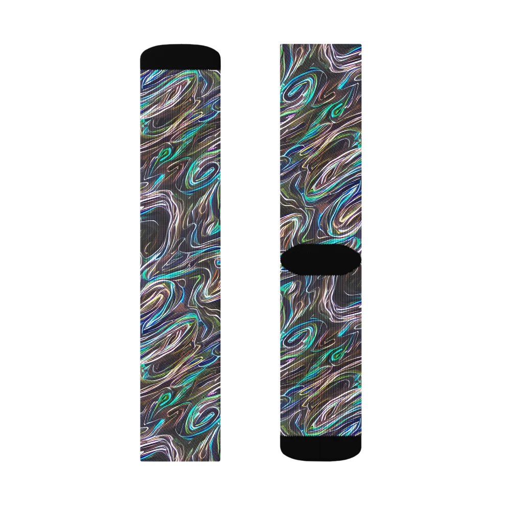 Iridescent Riptide on Socks — Right Sock