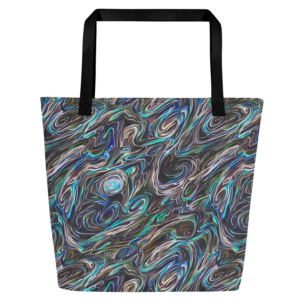 Iridescent Riptide on Large Tote Bag W/ Pocket — Front