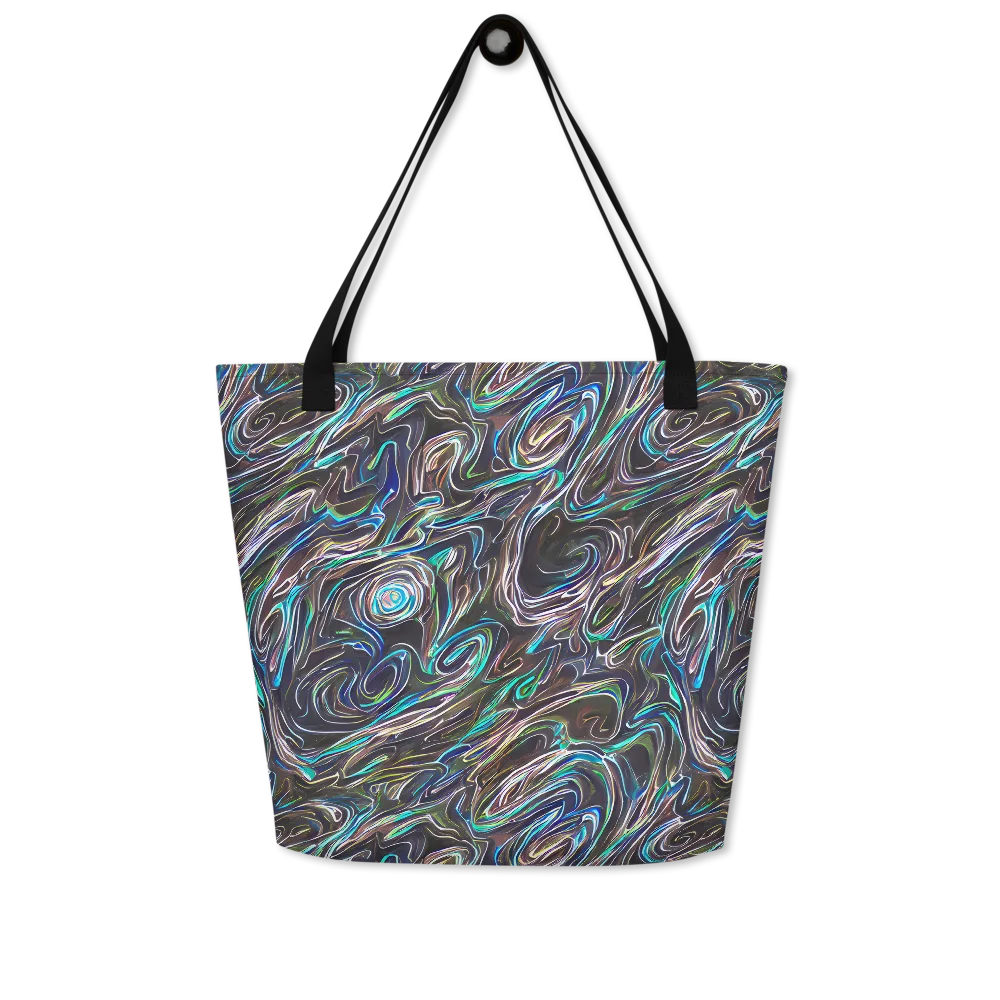 Iridescent Riptide on Large Tote Bag W/ Pocket — Front