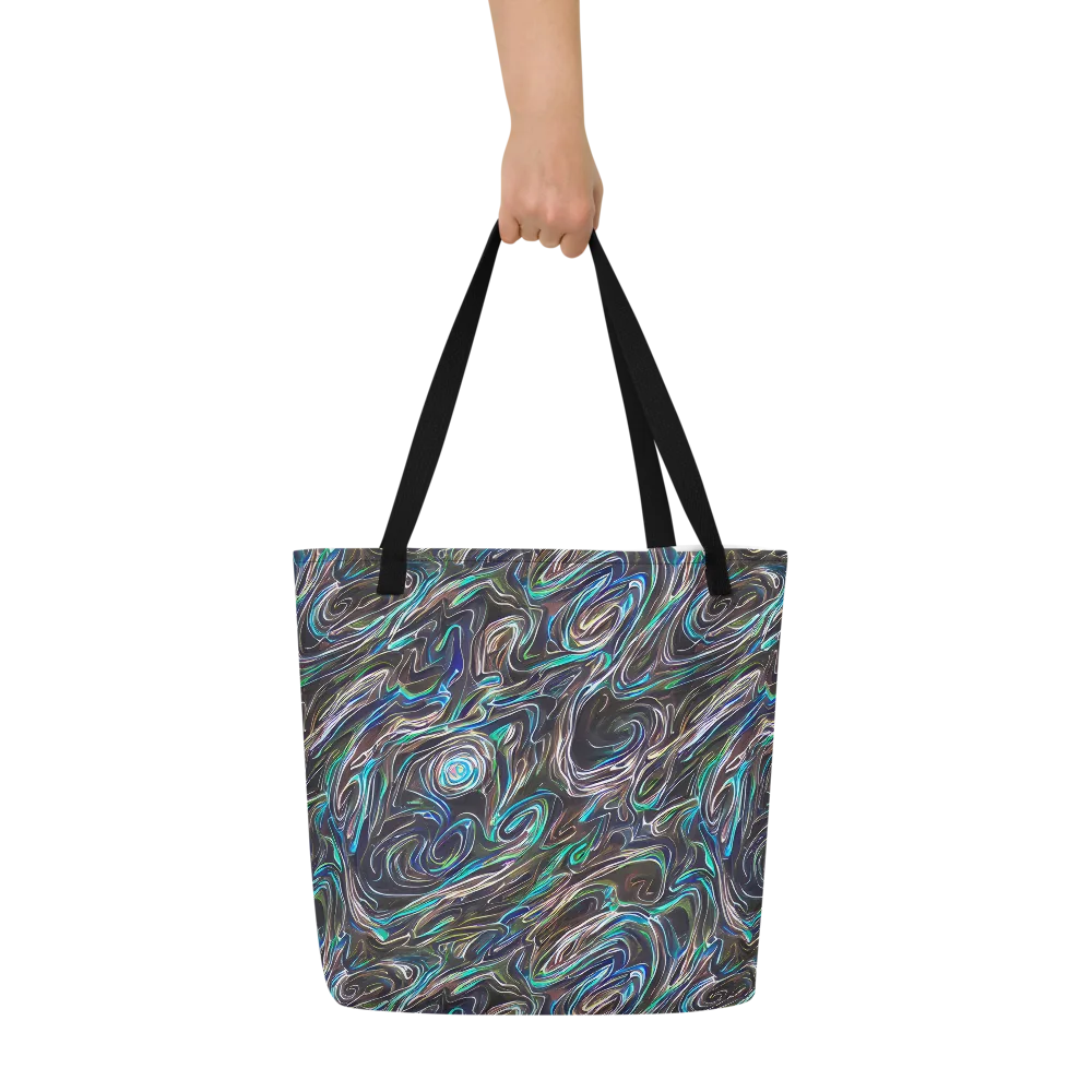 Iridescent Riptide on Large Tote Bag W/ Pocket — Front