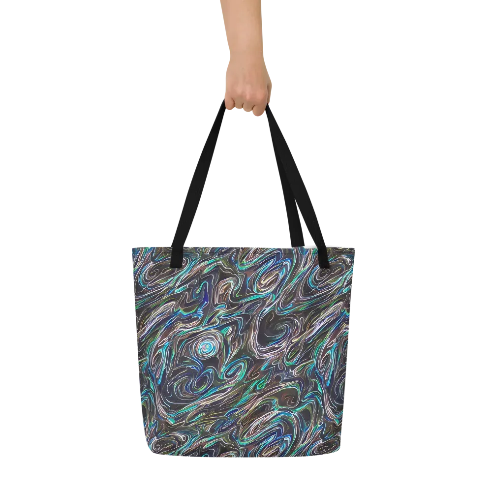 Iridescent Riptide on Large Tote Bag W/ Pocket — Front