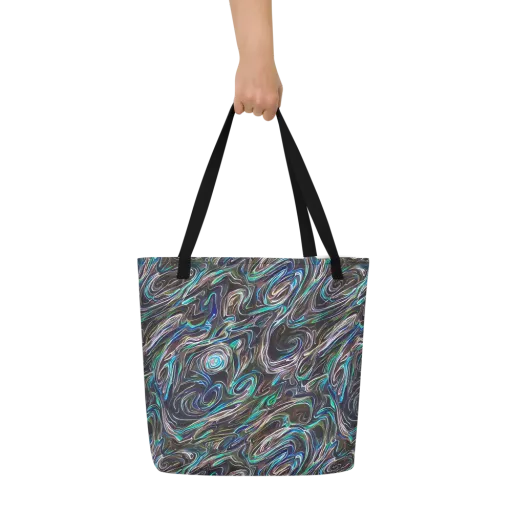Iridescent Riptide on a Large Tote Bag W/ Pocket